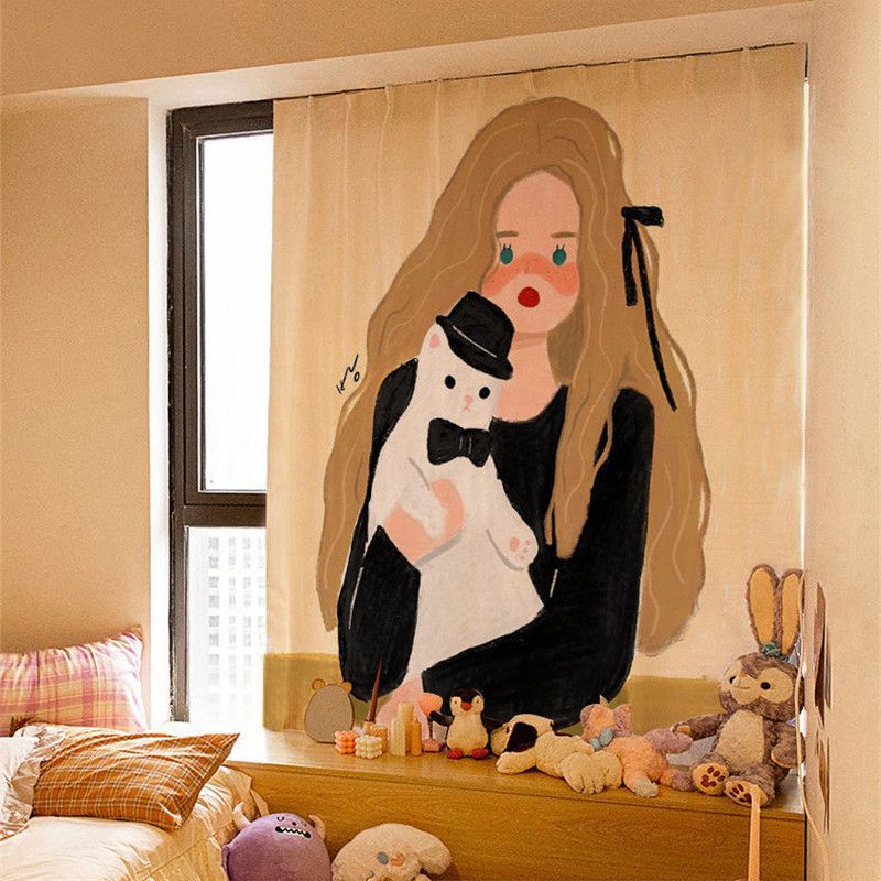 Curtain Window Velcro Self Adhesive Blackout Drapes Home Bedroom Ins Decorative