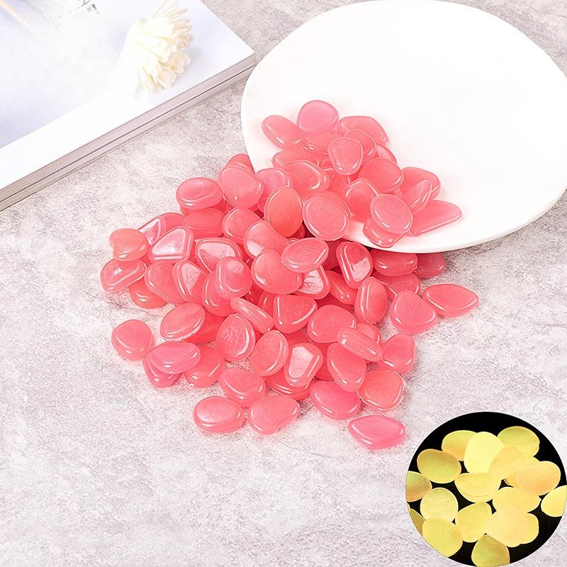 100 sztuk Kamieni Luminescencyjnych, Żywiczne Świecące Kamienie do Krajobrazu, Ścieżek Ogrodowych, Roślin w Doniczkach, Parków, Dekoracji Akwariów,