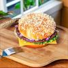 Realistic Beef Burger Model Soft PU Food Simulation Model Creative Fake Bread  Shop Window Display