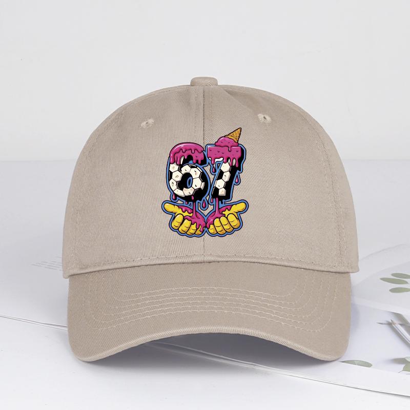 Cartoon Drip Number 67 Soccer Print Baseball Cap Adjustable Unisex Gift For Sports & Streetwear Lovers хаки