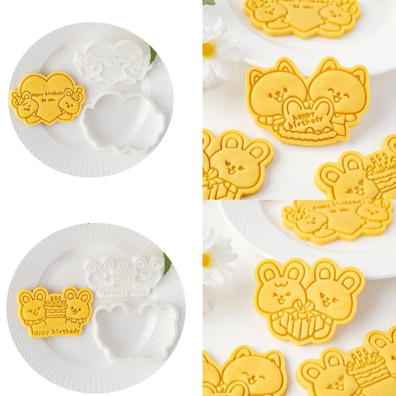 Animal Cookie Molds Bakings Pastrys Bakewares Cartoon Animal Biscuit Cutter Plastic Cookie Moulds Plastic Material