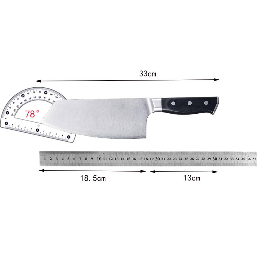 7.3 Inch Chinese Chef Knife 10Cr15MoV Stainless Steel Blade Wood Handle Cleaver Meat Slicing Vegetables Kitchen Knife Messer