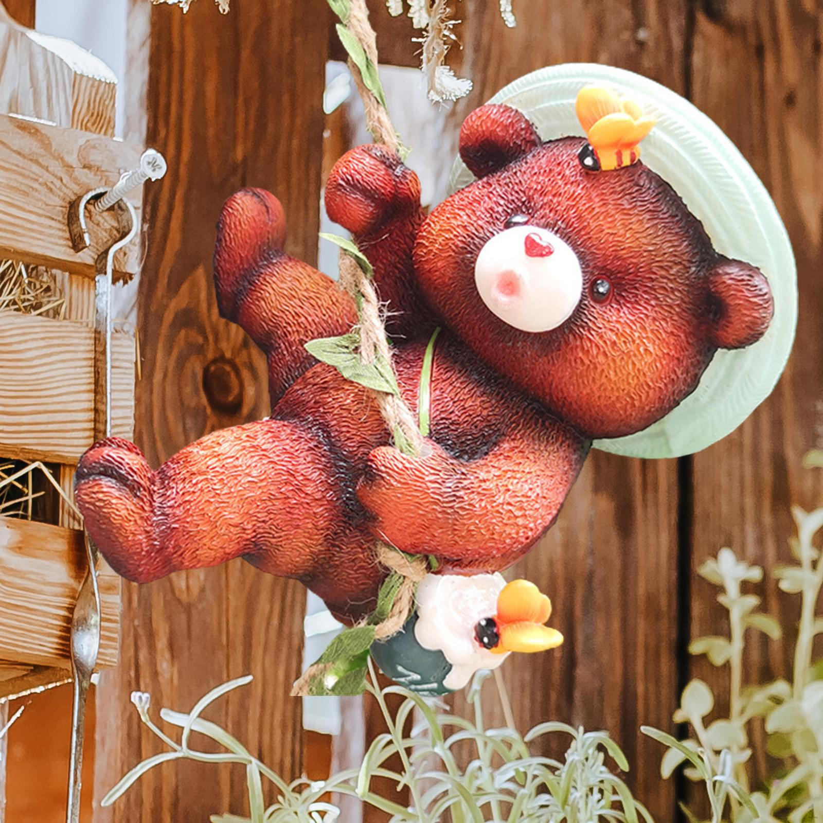 

Adorable Climbing Bear Sculpture for Outdoor And Indoor Decor Reddish Brown