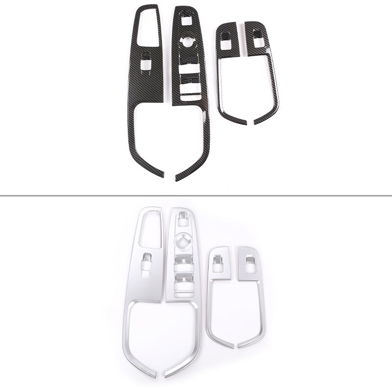 Butoane de comutare de ridicare a geamurilor din fibră de carbon ABS din fibră de mașină Garnitură de acoperire pentru cadru pentru Alfa Romeo Stelvio 2017-