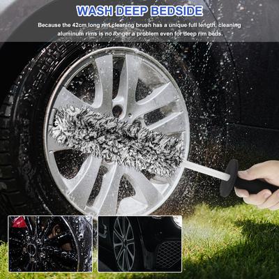 Car Wash Brush Car Wheel Cleaning Tool Wheels EVA Non-Slip Handle Easy To Cleaning Rims Spokes Wheel Barrel Car Accessories