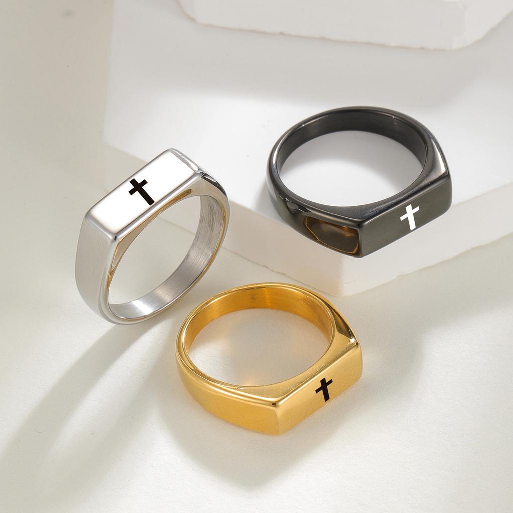 Punk Seal Design Jewelry Hip Hop Cross Ring European and American Hand Jewelry