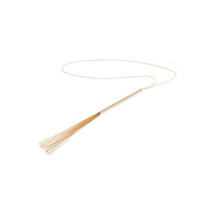 Gold Metal Chain Whip Necklace