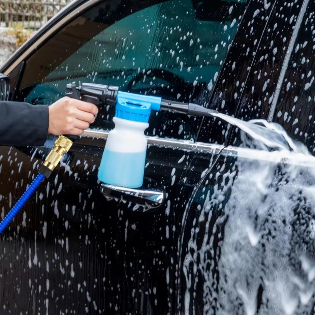 Foam , Garden Foaming Sprayer, 1l Handheld Pressurized Soap Dispenser, Adjustable Thick Foam Output, Hose Washer Accessory for Men Automobile Cleaning