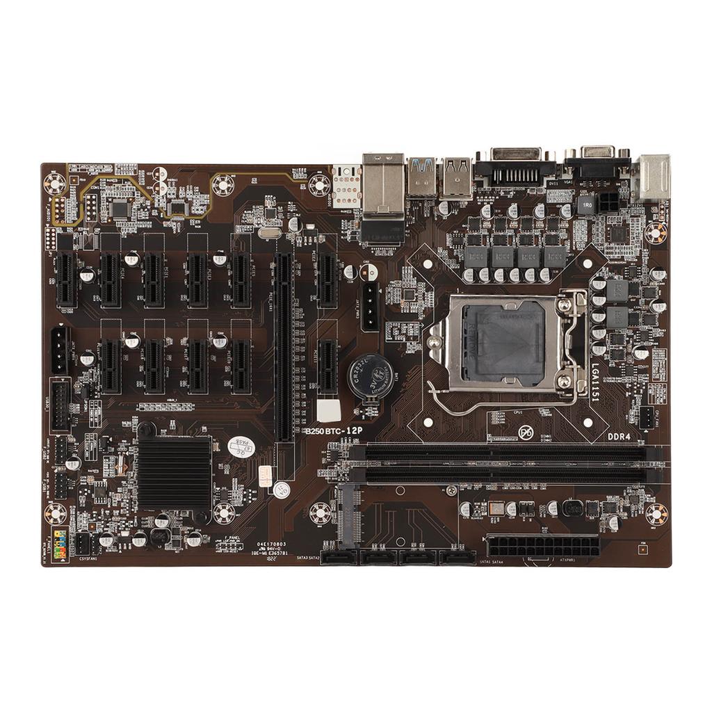 Mining Mainboard Support 12 PCIE Ports 2 DDR4 DIMM LGA1151 4 SATA3.0 Maximum Support 16G PC Motherboard for Desktop