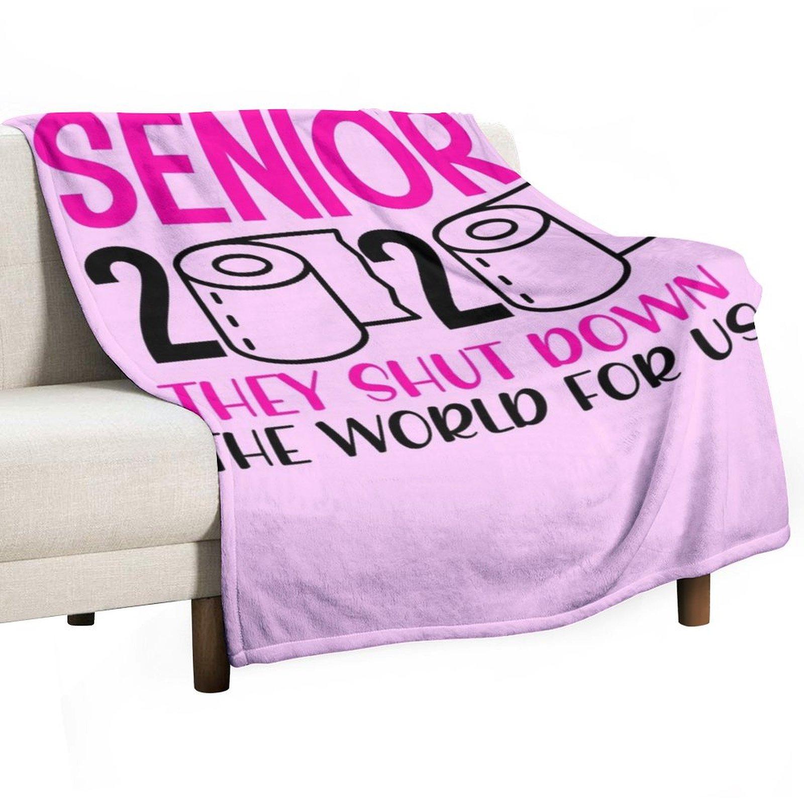 funny senior year class of 2020 quarantine toilet paper high school graduation Throw Blanket sofa bed Plaid on the sofa Blankets 30x40in