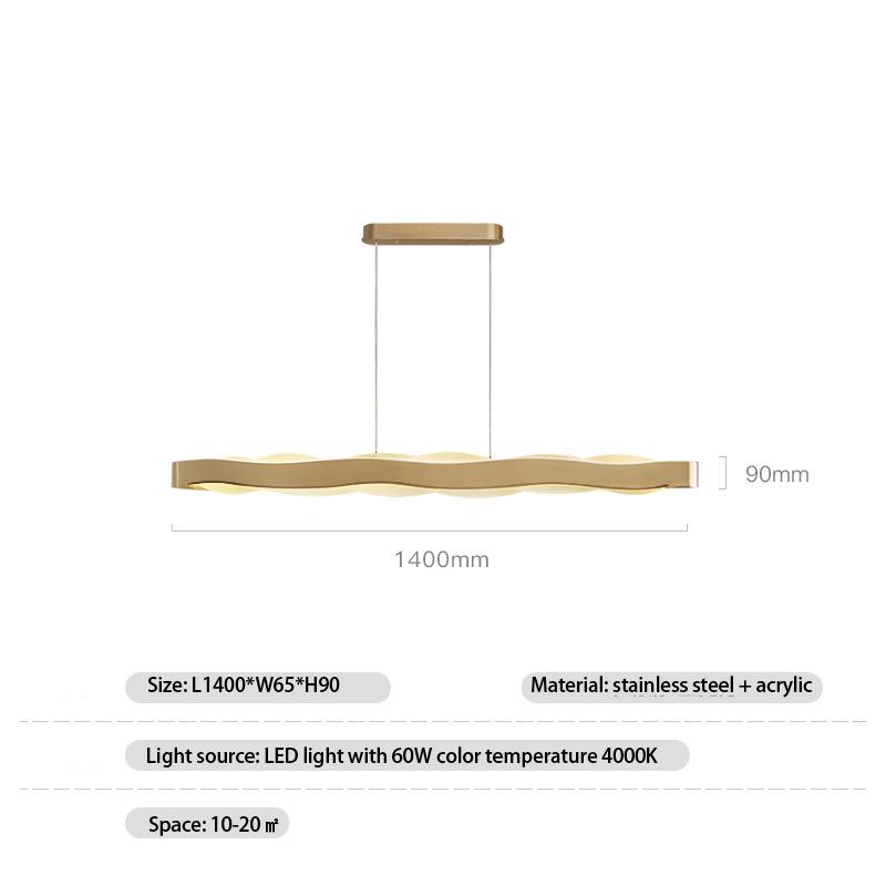 Modern Chandelier Kitchen Island Lighting Simple Gold Rectangle Hanging Lamps Fixtures Creative Dining Room Pendant Light Indoor