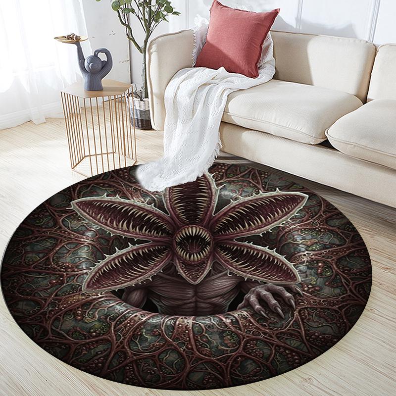 Cartoon Print Round Area Rug,Carpet Rug for Living Room Bedroom Sofa Playroom Decor,Non-slip Floor Mat