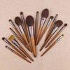 Luxury Animal Hair Makeup Brush with Beechwood Handle - Powder, Blush, Eyeshadow, Detail Brushes