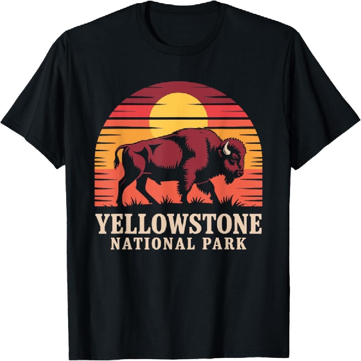 

Yellowstone National Park Wyoming Buffalo Bison Sunset T-Shirt(1) XXXXXL