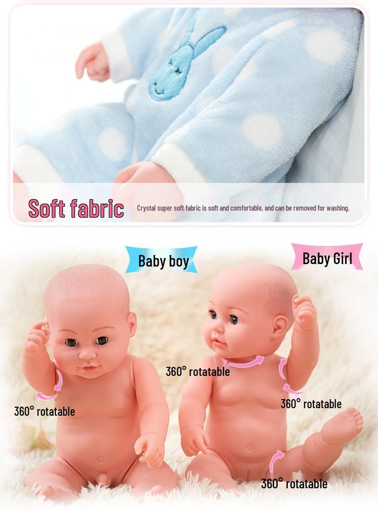 Sound-Activated Silicone Reborn Baby Doll - Soft, Smart Early Education Toy for Girls
