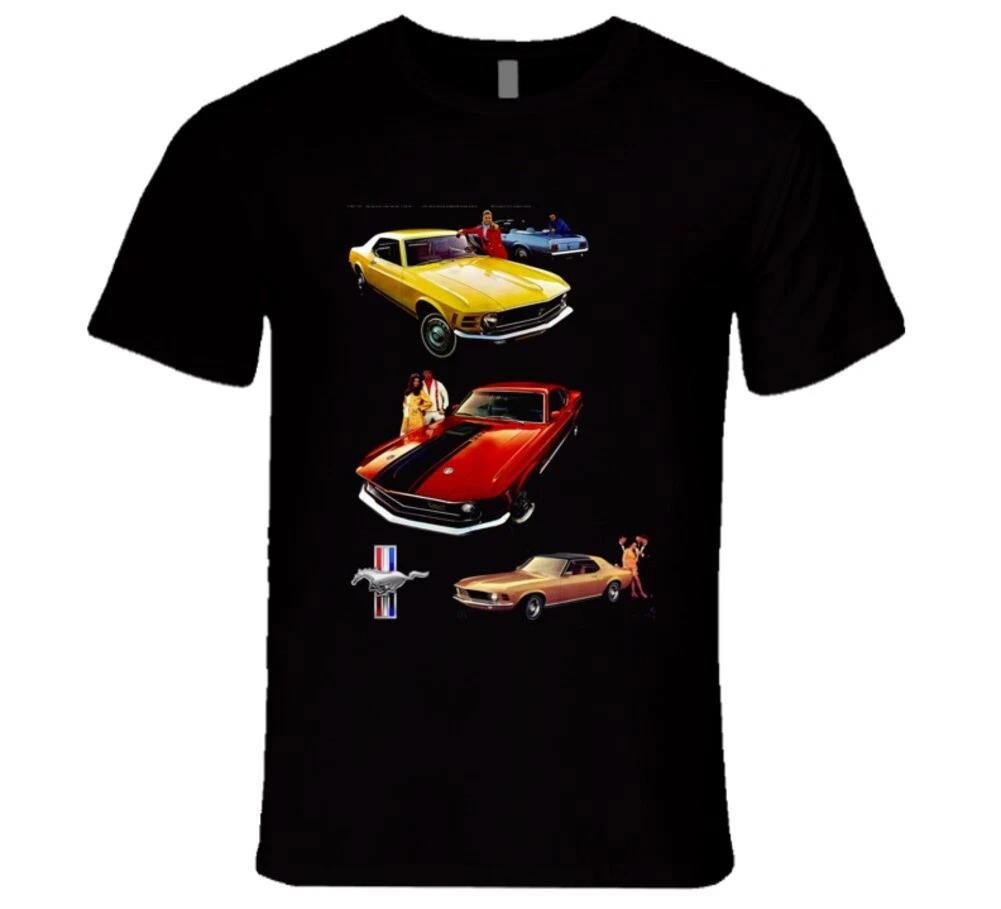 Mustang 1970 Lineup Musclecar Pony Mach Vintage Premium Gift T Shirt XL