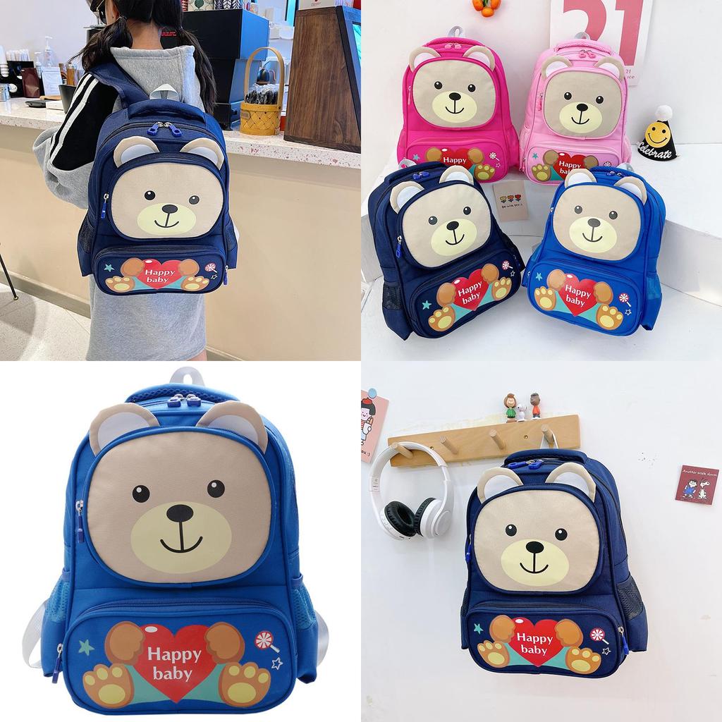 Adorable Cartoon Bear Backpack For Kids Durable Nylon Lightweight Design