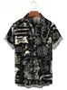 Vintage 3D-Druck Piratenmuster Herrenhemden Sommer Übergröße Street Beach Hawaiianisches Hemd Hip Hop Coole Herrenkleidung Knöpfhemden