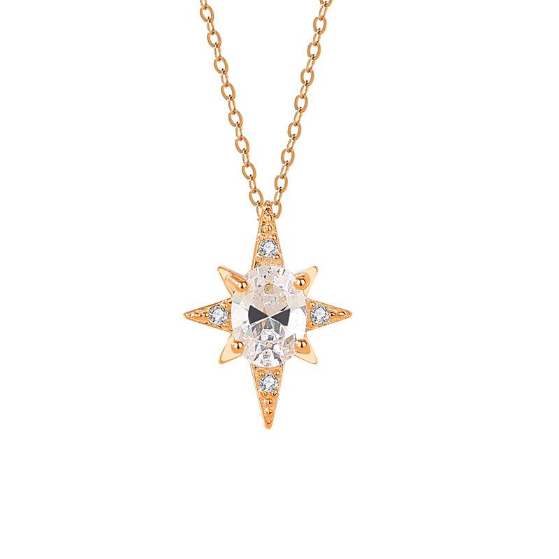 

Ожерелье Octagram Женское легкое роскошное премиальное простое украшение на ключицу Циси Фестивальный подарок Лето