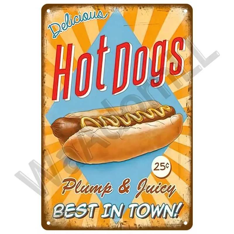 Wall Art Decoration Fast Food Metal Sign Board Retro Tin Sign Iron Paint Party Area Kitchen Restaurant Caf Restaurant Bar