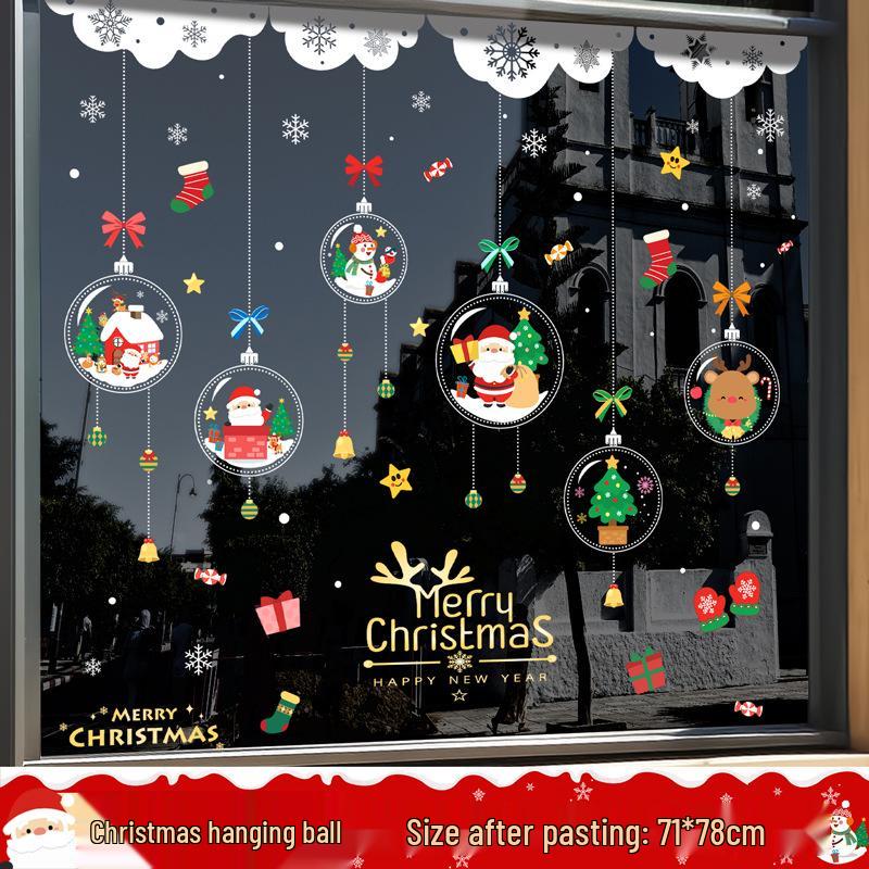 Christmas Static Cling Glass Stickers: Festive Room Decorations and Scene Arrangements.