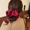 Women New Year Red Satin Scrunchies, Premium High Elastic Large Intestine Hair Ties Fashion Hair Accessories
