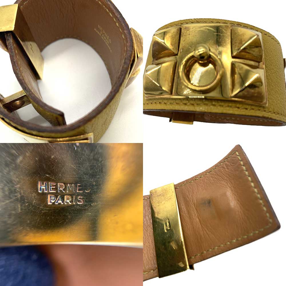 Used HERMESBangle leather/metal unisex