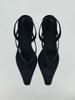 4Tress Leather Heeled Sandals 02 Black