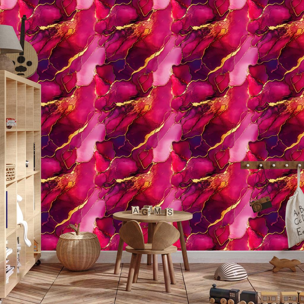 Ink Wallpaper Purple, Pink and Burgundy for Living Room and Bedroom 50x1000