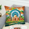 Indias Independence Logo Pillow Case For Car Sofa Decorative Home Double-sided Print Plush Square Throw Pillow Cushion Cover