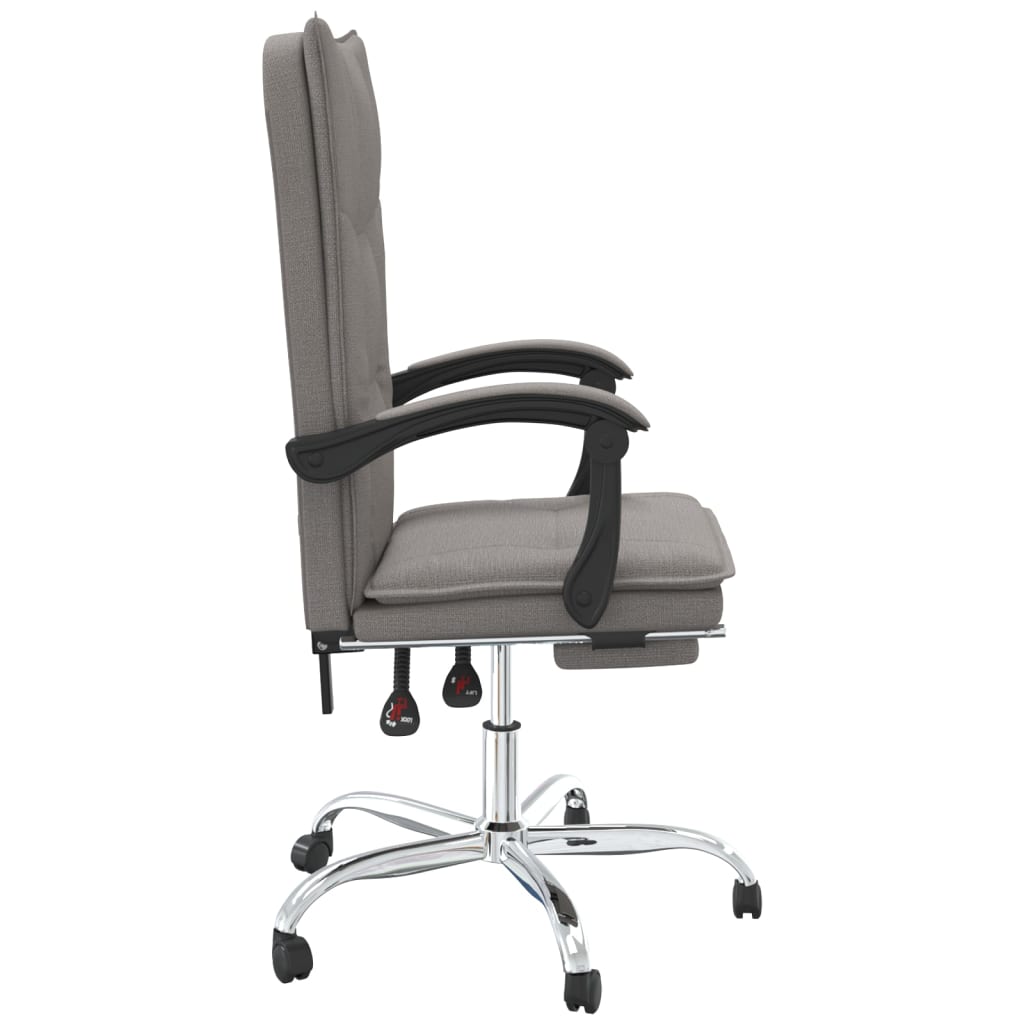 Office Chair with Reclining Function Taupe Fabric