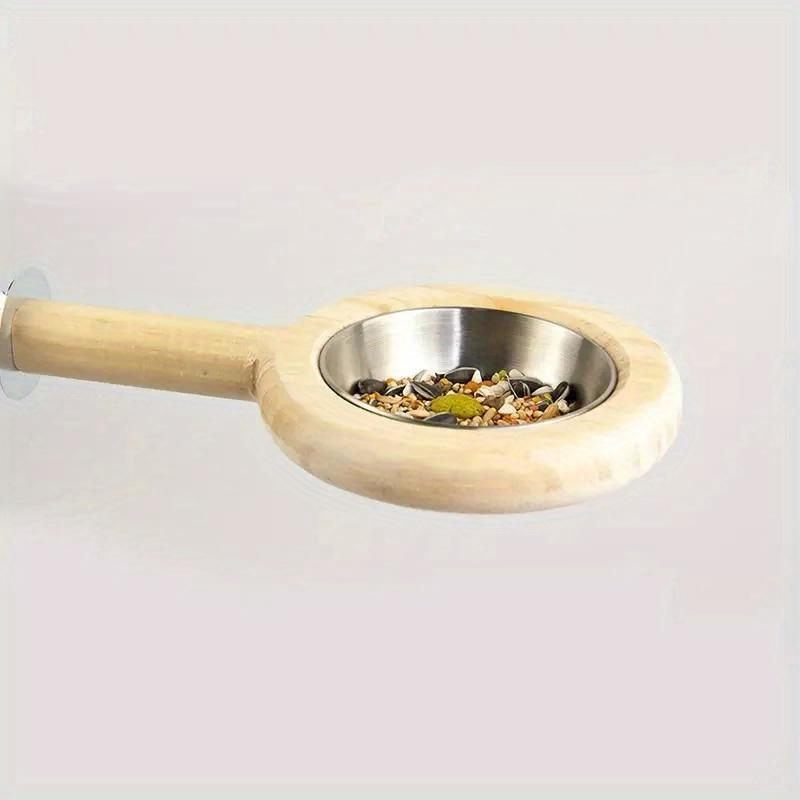 1pc Small and Medium-sized Parrot Stainless Steel Food Bowl, Water Cup, Snack Box, Grinding Claw Stand Pole