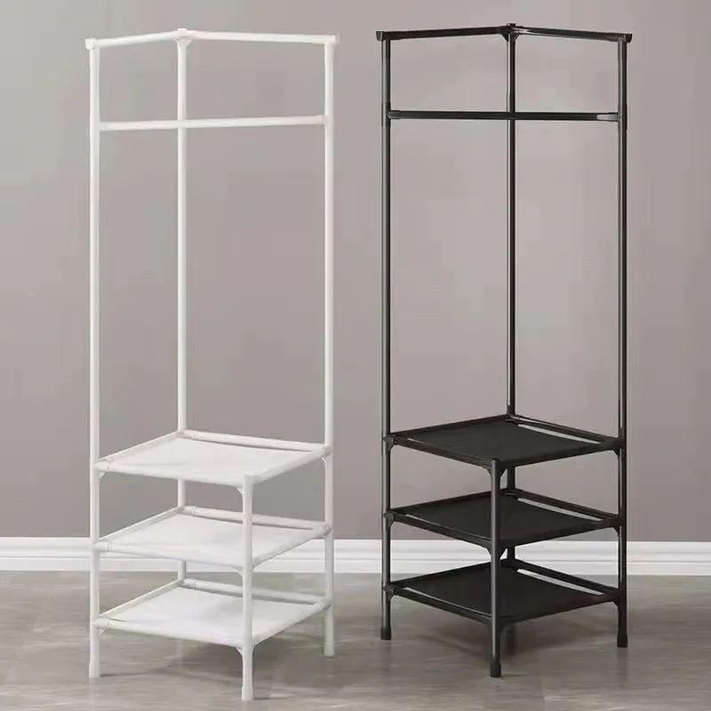 Corner Shelf Luxury Clothes & Hat Hanging Storage Rack - Space-Saving Detachable Wall Organizer for Shoes & Hats