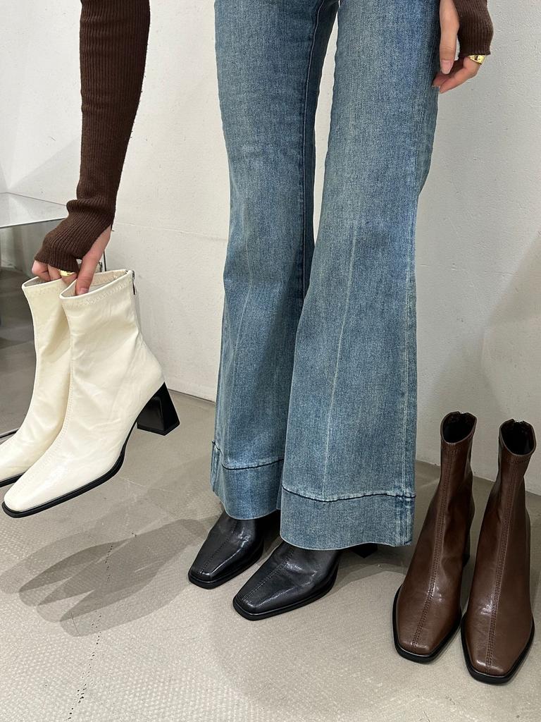 Thick Heel Vintage British Thick Heel Skinny Boots Women's Short Boots Single Boots Chelsea Boots Martin Boots