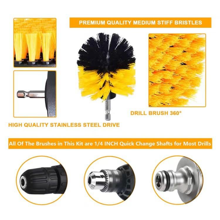 Multi-Functional Electric Cleaning & Polishing Brush Set for Car Interiors, Air Vents, Tires & More