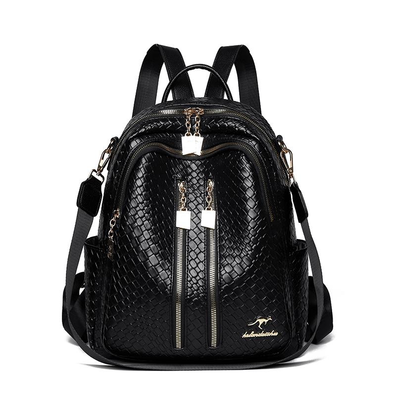 Backpack Women's Woven Lightweight Backpack Multi-functional Large Capacity Women's Travel Schoolbag