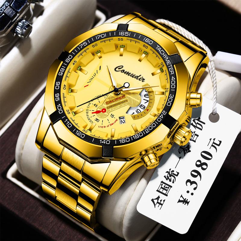Men's Luminous Waterproof Automatic Calendar Watch with Large Dial