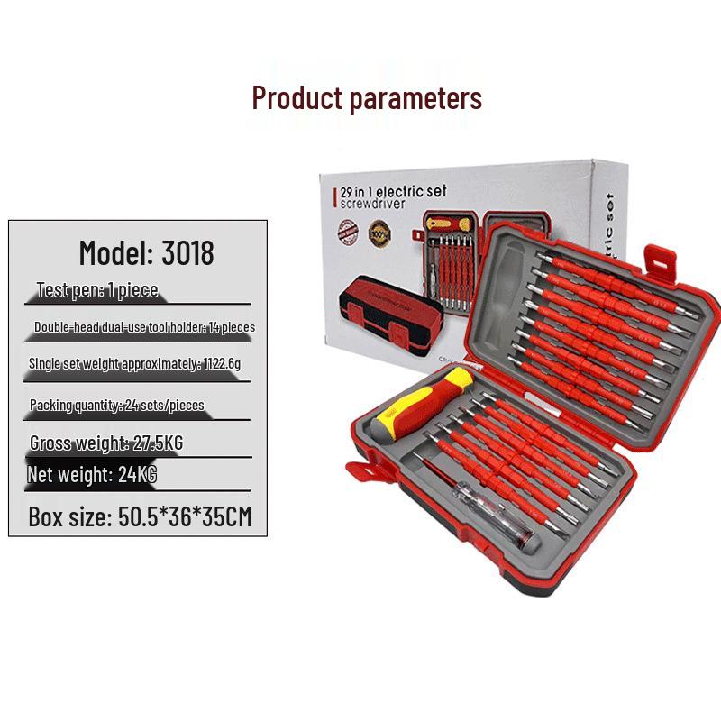 13-Piece Insulated Electrician Tool Set with Phillips and Slotted Screwdrivers