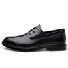 Men's shoes business casual leather shoes sling lace-up lazy shoes large size breathable embossed British small leather shoes