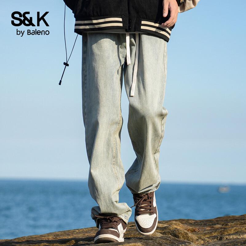 Baleno Men s S&K Loose Fit Washed Jeans L