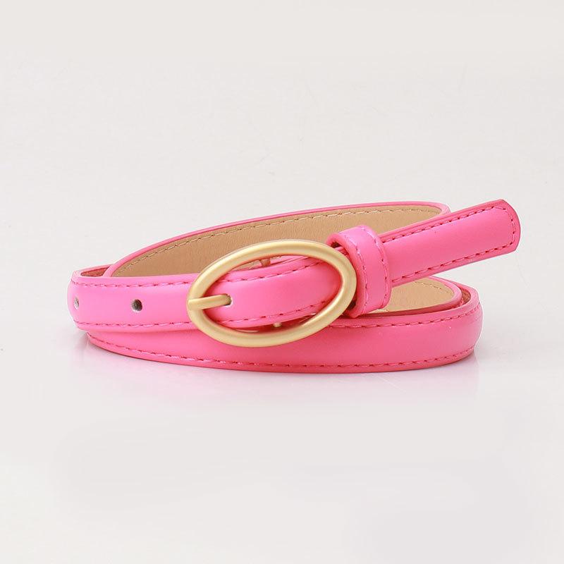 New Women's Belt Fashionable Versatile Candy Color Decorative Jeans Belt for Women Korean Style Oval Pin Buckle Thin Belt