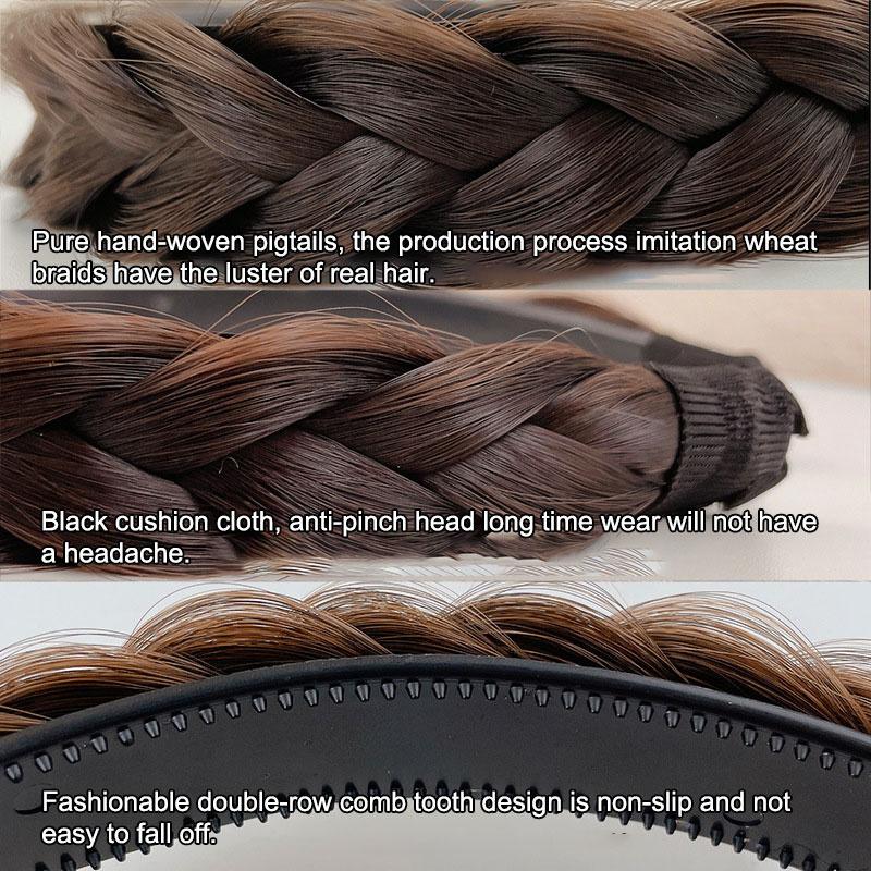 Cerchietto Largo Intrecciato Accessori per Capelli Fascia Elastica Antiscivolo Per Donna e Ragazza