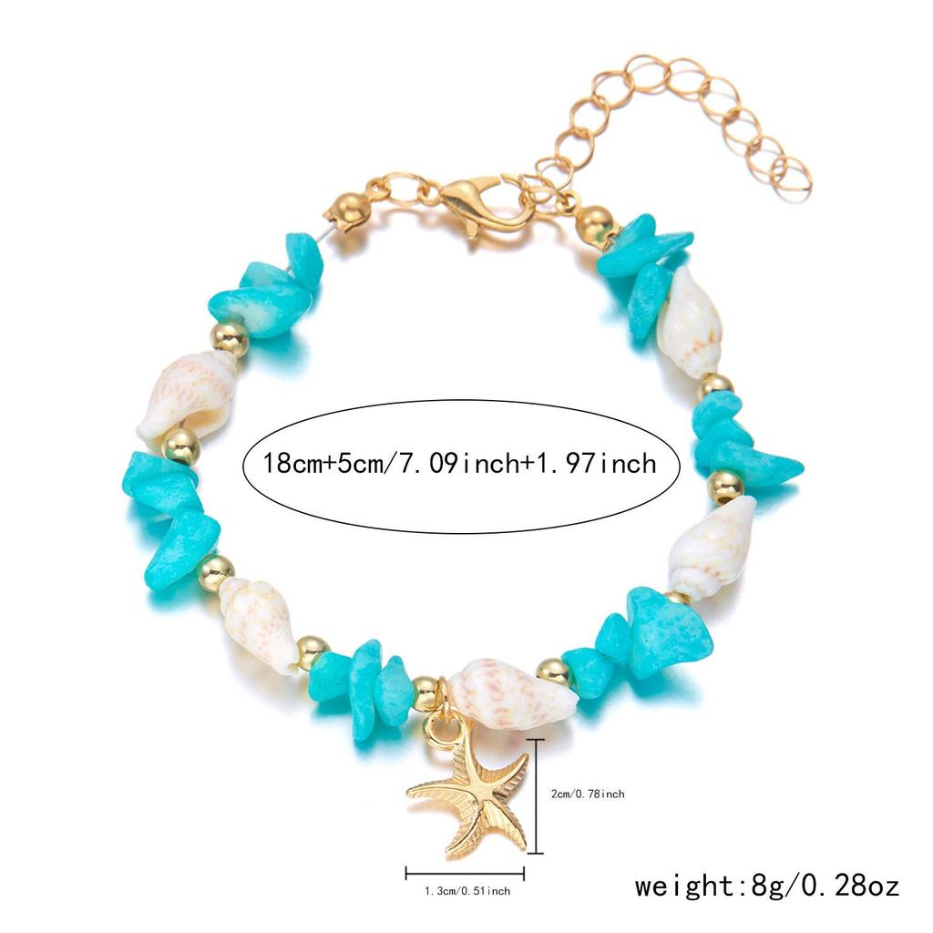 Bohemian Ocean Starfish & Seashell Bracelet for Women: High-End Dopamine Design