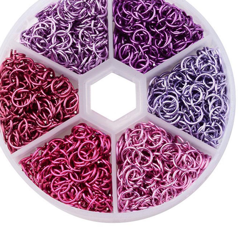 Neue 6mm Aluminiumdraht Offene Biegeringe Gemischte Farben Plastikbox DIY Dekoration Zubehör