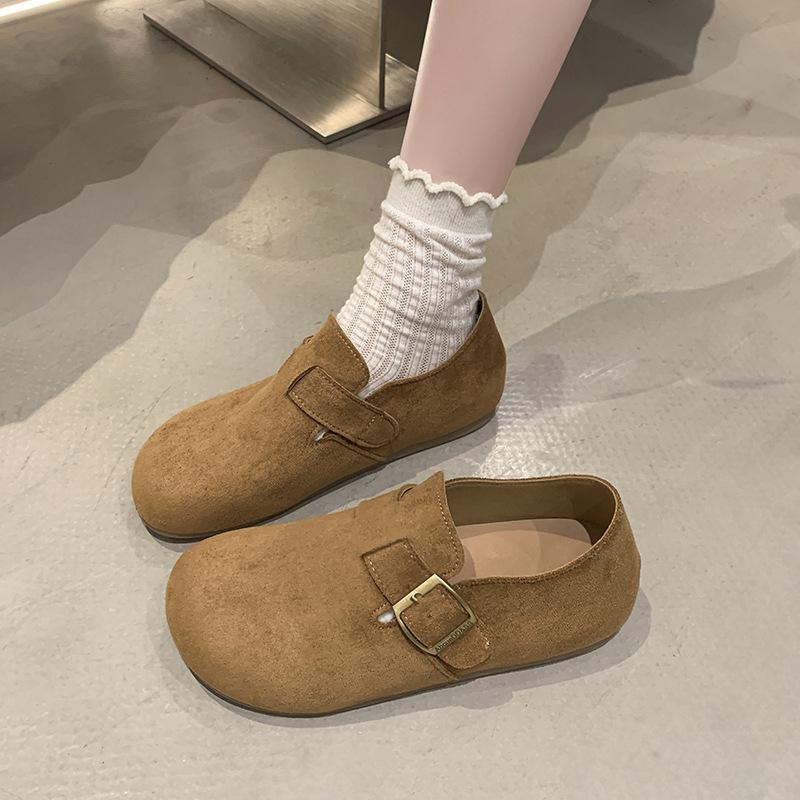 White Spotted Lamb Wool Shoes for Women's Outer Wear 2025 Winter Outer Wear New Velvet Flat Mary Jane Cotton Shoes