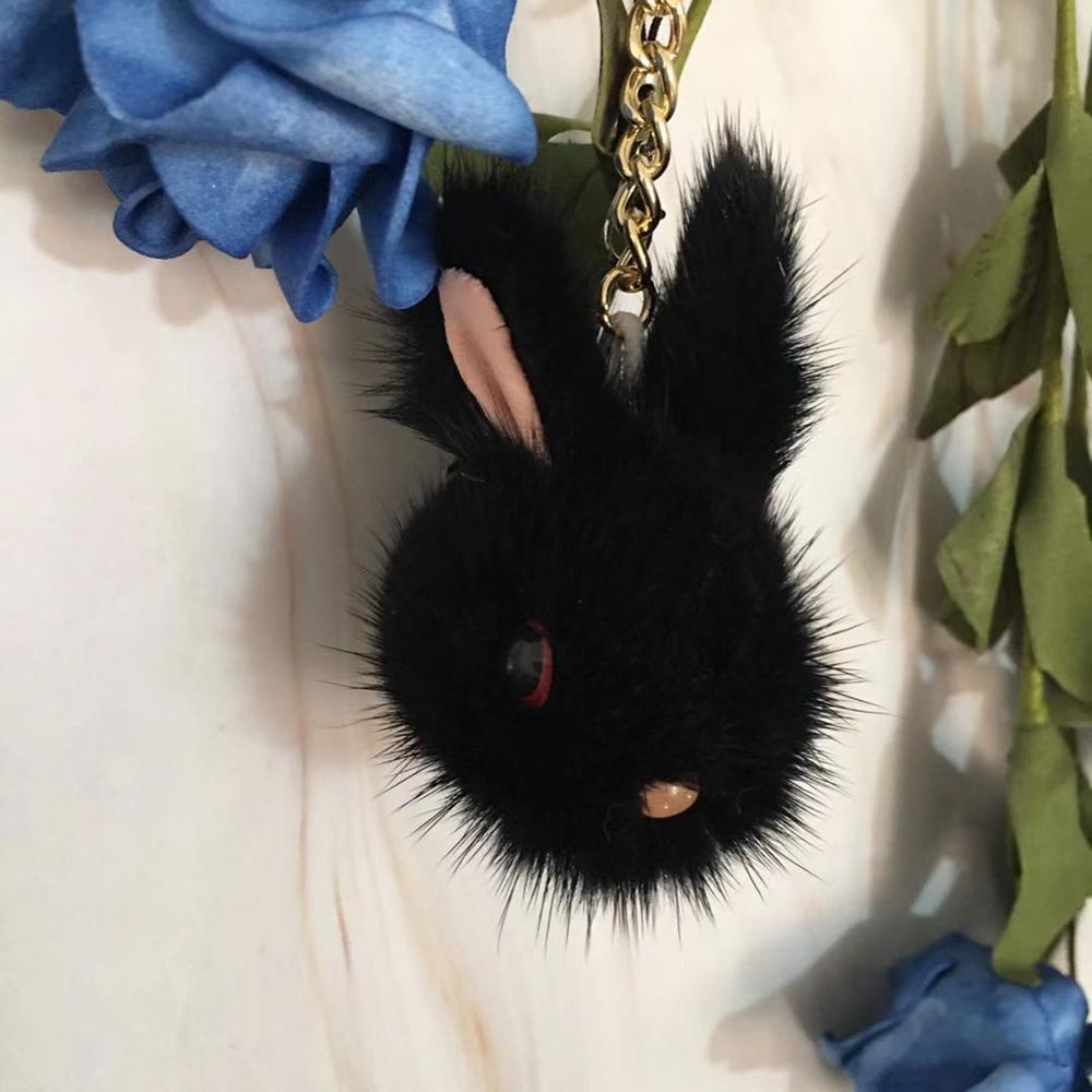 Hochwertiger 5CM Kawaii Plüsch Schlüsselanhänger Niedlicher Nerz Angora Kaninchen Langhaariges Kaninchen Weicher Anhänger Handtasche Autoschlüsselhalter Spielzeug