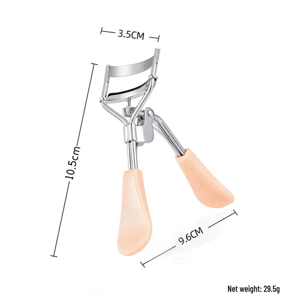 Ultra-Wide Black Eyelash Curler - Long-Lasting Setting Tool In Silver