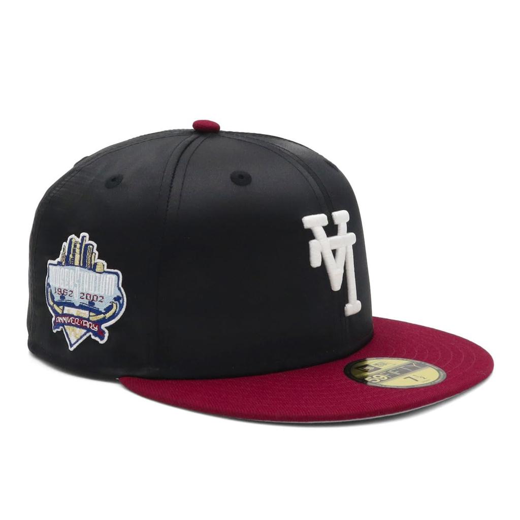 New Era 59FIFTY Los Angeles Dodgers ONSPOTZ LA Satin 7 59Fifty Up Side Down Side MLB Los Angeles Dodgers Cap, Exclusive, Black/Red, 1/8 Scale, Patch,