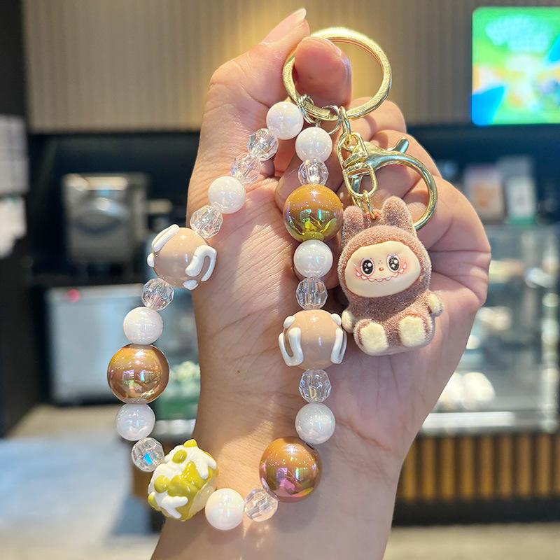 Crystal Oil Labubu Drift Bottle Keychain Pendant Key Chain Boys and Girls Children's Gifts