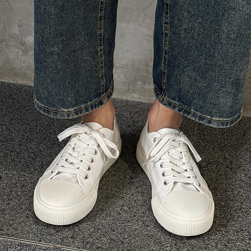 Fashion Casual Flats 2025 New Comfortable Canvas Sneakers Mens Outdoor Non-slip Thick Bottom Board Shoes Tennis Sneakers Vulcanize Shoes